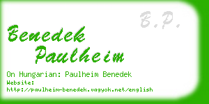 benedek paulheim business card